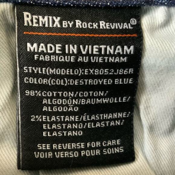 Remix By Rock Revival Jeans Women Size 28 Straight Leg Distressed Stretch Denim - Picture 10 of 15